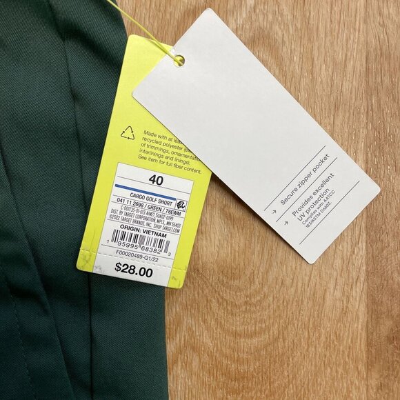 ALL IN MOTION CARGO GOLF SHORTS MENS SIZE 40 ATHLETIC 5 POCKETS DARK GREEN NWT - Picture 6 of 13